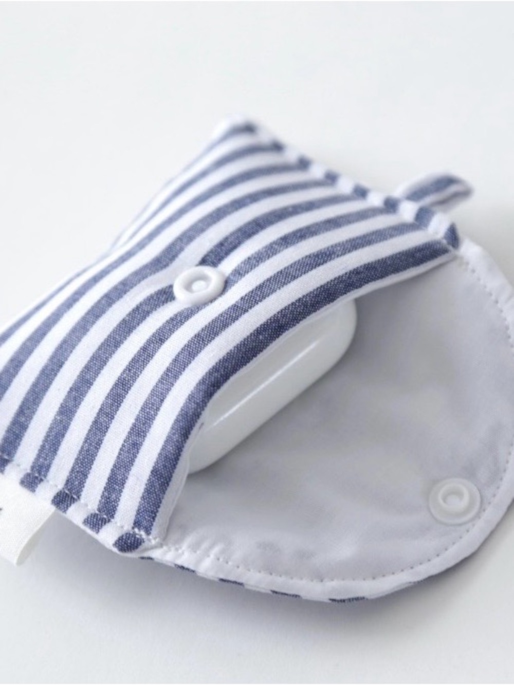Striped Navy and White Airpod/ Cardholder pouch